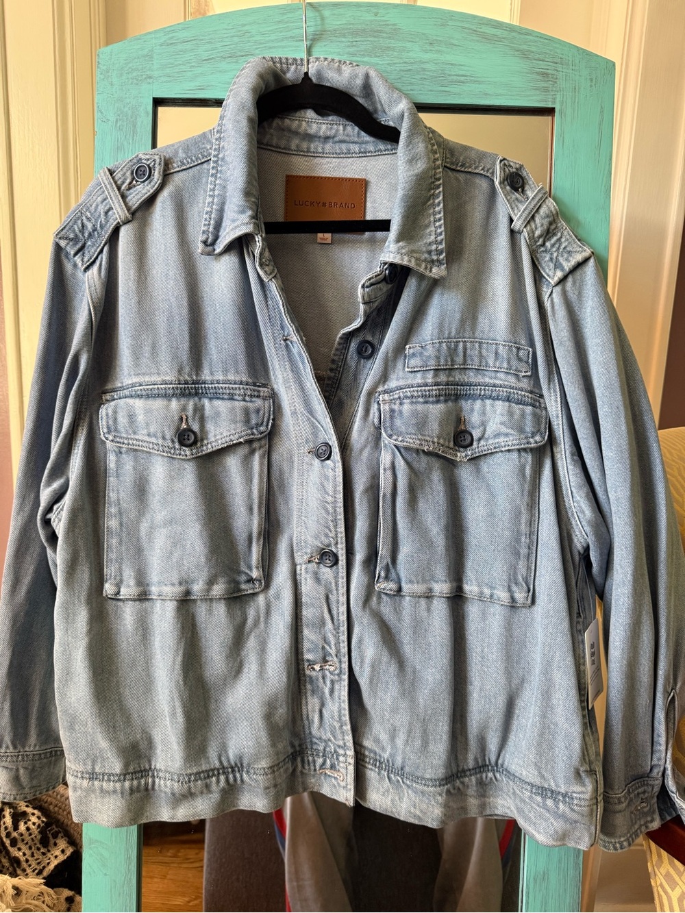 Lucky Brand Women's Light Blue Utility Jacket